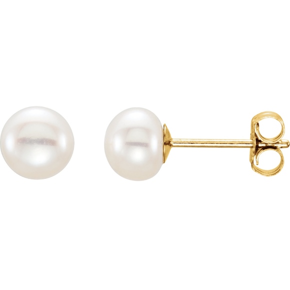 Other - White Freshwater Pearl Earrings